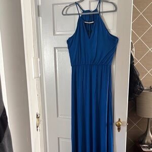 Milano Royal Blue Halter Maxi Dress